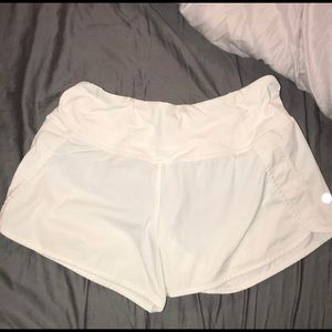 White Lululemon Speed Shorts